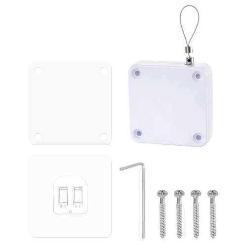 sourcing map Stanzfreie Automatischer Sensor Türschließer 1200g Multifunktionale Auto Türschließer Selbstschließend Tür mit Stahl Kordelzug für Heimbüro Weiß von sourcing map
