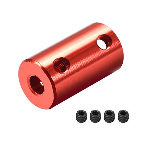 sourcing map Starre Kupplung Wellenkupplung 5mm bis 9mm Bohrung 25mm Lang 14mm Dmr Rot von sourcing map