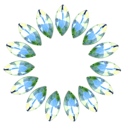 sourcing map Strasssteine in Pferdeaugenform, 7 x 15 mm, mit spitzer Rückseite, für Schmuckherstellung, Handwerk, Kostüm, Kristallverzierungen, glänzendes Grün, 15 Stück sourcing map Strasssteine in Pferdeaugenform, 7 x 15 mm, mit spitzer Rückseite, für Schmuckherstellung, Handwerk, Kostüm, Kristallverzierungen, glänzendes Grün, 15 Stück von sourcing map