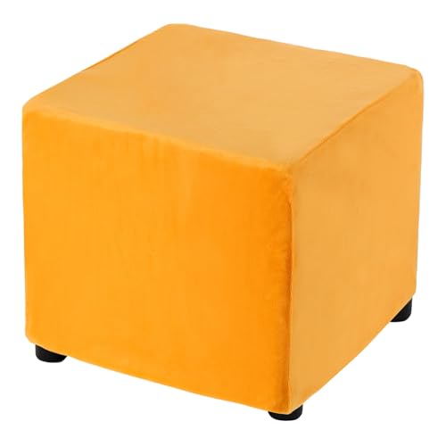 sourcing map Stretch-Fußhocker-Bezug, quadratisch, mit elastischem Fußhocker-Schutz für Wohnzimmer, Schlafzimmer, Länge 33–45,7 cm, Gold von sourcing map
