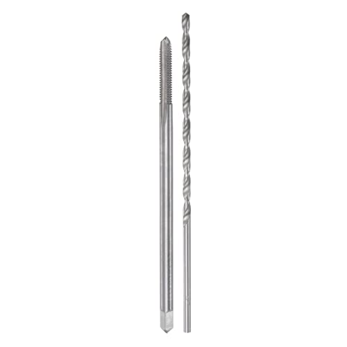 sourcing map Tippen & Bit Sets, M4 x 0.7 H2 Gerade Flötenmaschine Gewindebohrer 150mm Extra Lang, 4mm Hochgeschwindigkeitsstahl (HSS) Twist Bohrer von sourcing map