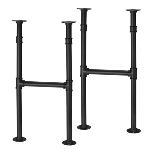 sourcing map Tischbeine, 2er Pack 71 cm - Metall Industrie Rohr Tischbeine Set, für Couchtisch Nachttisch Möbel (Schwarz) von sourcing map