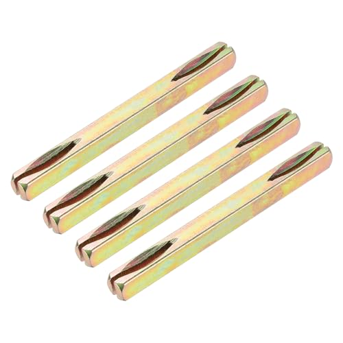 sourcing map Türknauf-Spindel mit Schlitz, 8 x 95 mm, Eisentürgriff, Ersatzspindel, quadratisch, gerader Knauf, Schloss, Ersatzteile für Türsteuerungssysteme, Silber, 4 Stück von sourcing map