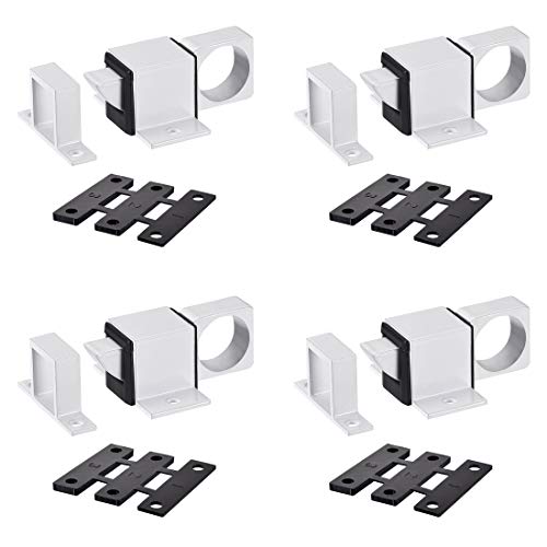 sourcing map Türriegel Riegel, Aluminiumlegierung Sicherheits-Automatik-Fenster Tor Frühling Bounce Lock 4Stk. (weiß) von sourcing map