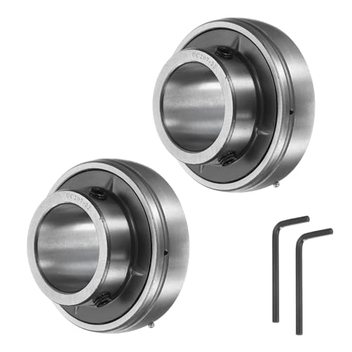 sourcing map UC207-22 Stehlager, 3,5 cm Bohrung, Chromstahl (GCR15), Flanschlagergehäuse mit Schraubenschlüssel, 2 Stück von sourcing map