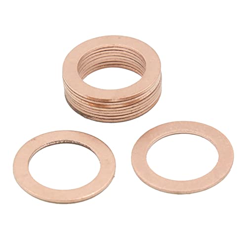 sourcing map 10Stk.17mm Innendurchmesser Kupfer Quetschscheiben Flachwagen Dichtungen Plattenringe von sourcing map