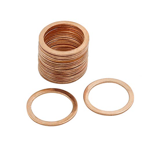 sourcing map Unterlegscheiben 20 Stk. 20mm Inenr Dmr. Kupferdichtung Flache Dichtscheiben O-Form sourcing map Unterlegscheiben 20 Stk. 20mm Inenr Dmr. Kupferdichtung Flache Dichtscheiben O-Form von sourcing map