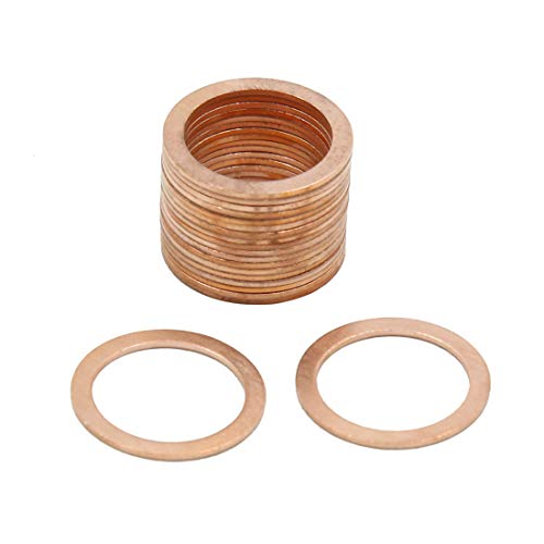 sourcing map Unterlegscheiben 20stk. 18mm Flach Dichtung Kupferringe Dichtringe Dichtplatte von sourcing map