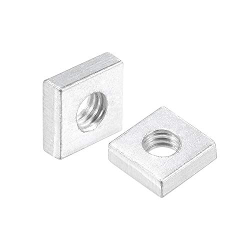 sourcing map Vierkantmuttern, M6 x 12 x 4 mm, verzinkt, metrisches Grobgewinde-Sortiment, 25 Stück von sourcing map