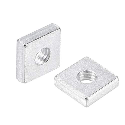 sourcing map Vierkantmuttern, M6 x 14 x 4 mm, verzinkt, metrisches Grobgewinde, Sortimentskit, 25 Stück von sourcing map