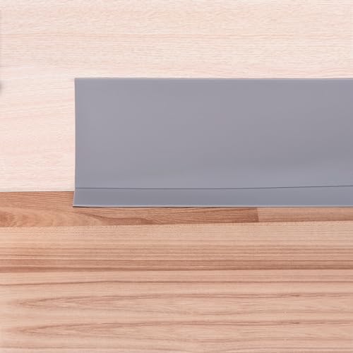 sourcing map Weichsockelleiste Selbstklebend 100 x 25 mm 18 Meter Abschlussleiste PVC Sockelleiste für Küche Badezimmer, Flexible Knickleiste Zuschneidbar, Grau von sourcing map