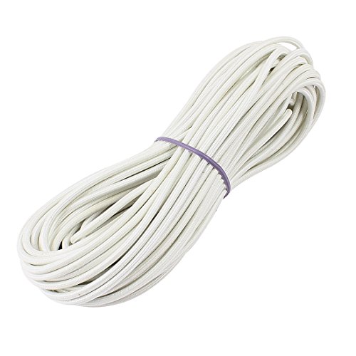 sourcing map Textilkabel 15 Meter 2mm2 230C Silikon Hochtemperatur geflochtenes Drahtkabel Stromkabel Elektrische Stoffkabel Pendelleitung für Hängelampen Kronleuchter Lampen, Weiß von uxcell