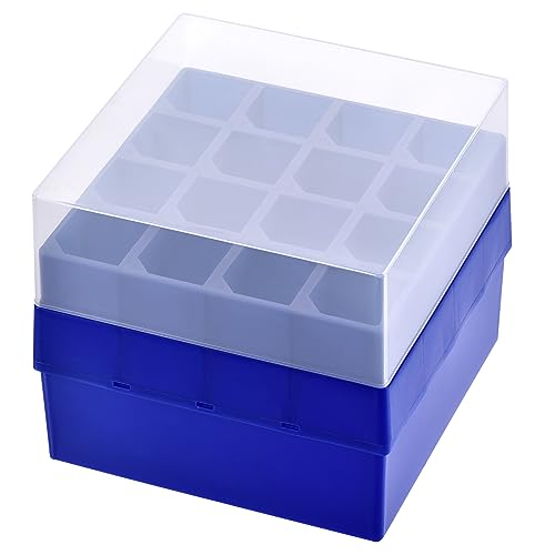 sourcing map Zentrifugenrohr Gefrierschrank Aufbewahrungsbox 16-Well Polypropylen Halter Dunkel Blau für 50ml Mikro Zentrifugen Rohr von sourcing map