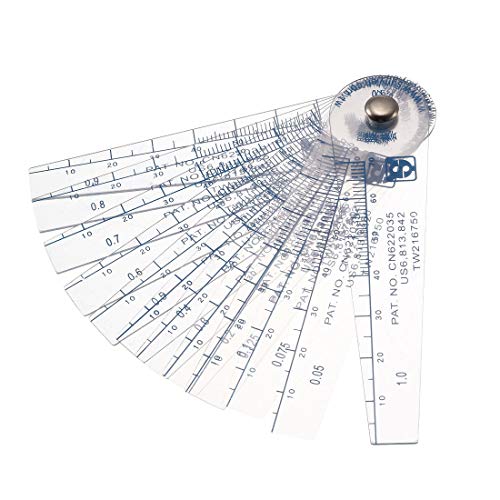 sourcing map 0,05-1 mm Dicke Kunststoff-Fühlerlehre Spaltfüller Messwerkzeug 13 in 1 von uxcell