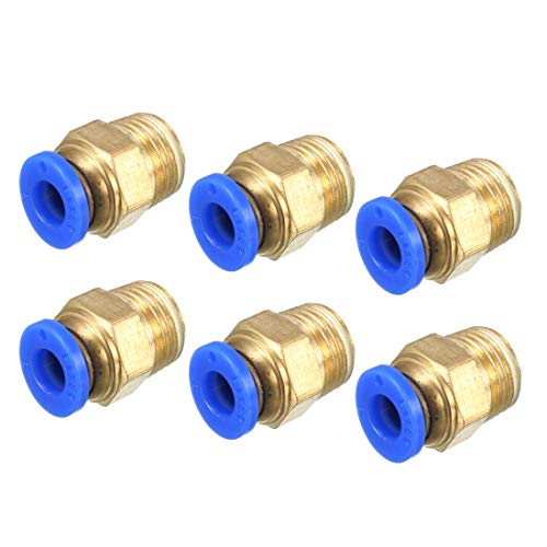 sourcing map 6 Stk 1/4PT Aussengewinde bis 6mm Steckanschluss Rohr Dmr schneller Anschluss von sourcing map