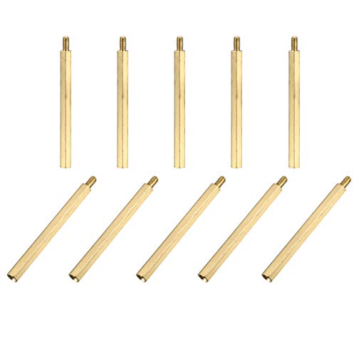 sourcing map 20Stk. M3x50mm+6mm Sechskant Messing PCB Hauptplatine Abstandshalter von uxcell