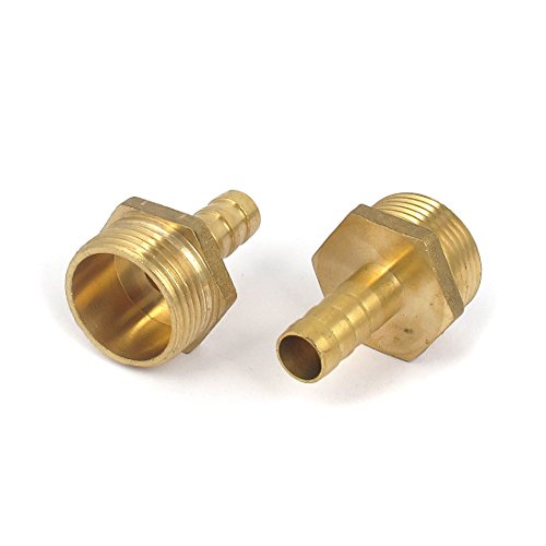 sourcing map 2Stk Messing 3/4BSP Außengewinde 10mm Schlauchtülle Schlauchanschluss Schlauchverbinder Gerade Verschraubung Koppler von uxcell