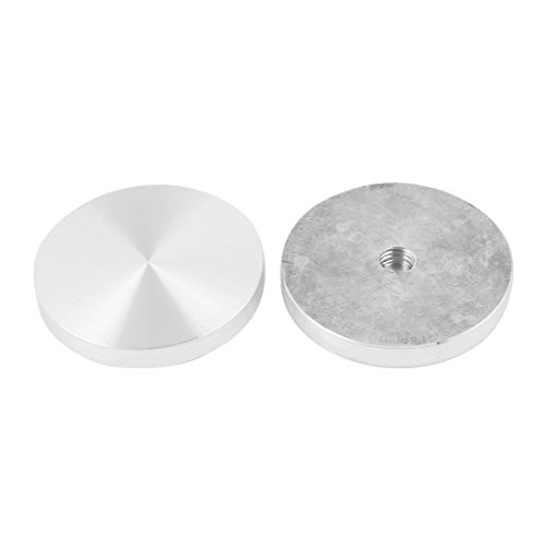 sourcing map 2Stk. M10 Gewinde 60mm Durchm. Rundform Aluminium Scheibe Hardware für Glastisch de von uxcell