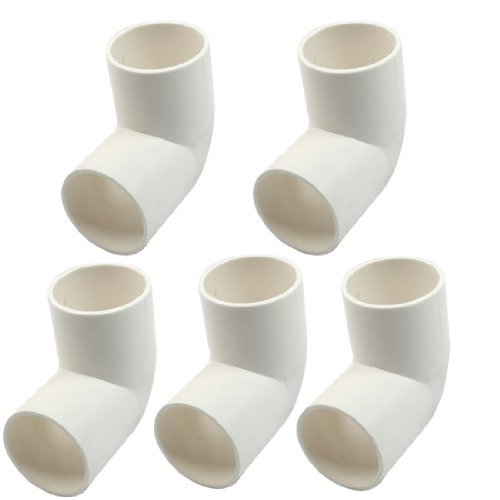 sourcing map 5 Stück 32 mm Innendurchmesser 90 Degree PVC weiß Rohr Rohrverbinder Elbow Steckern von uxcell