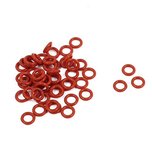 sourcing map 50 Stück Rot 5mm x 1mm Gummi Nitrilkautschuk O Ring NBR Dichtung Dichtungsringe de von uxcell