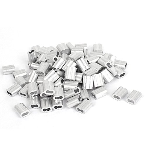 sourcing map Drahtseil-Clips, Aluminium, 2 mm, 100 Stück de von uxcell