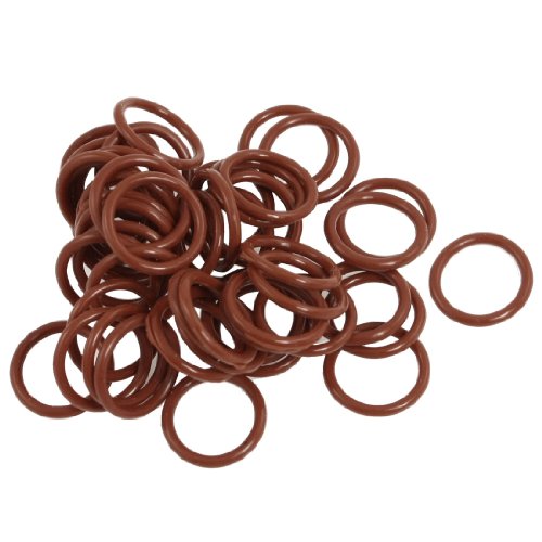 sourcing map 17mm x 2mm Silikon Öldichtung Ring Dichtring O-Ring rot 50 Stücke von uxcell