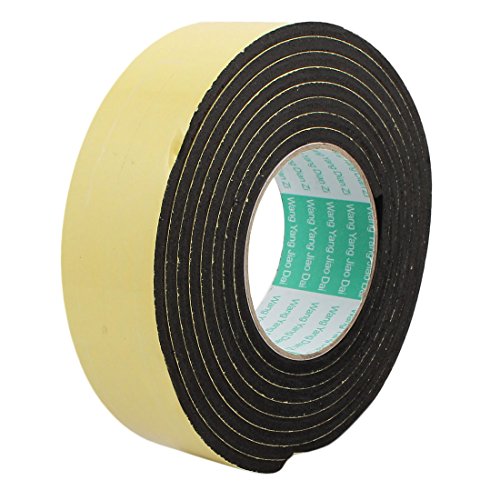 sourcing map 3 Meter 45 mm x 5 mm Einseitig selbstklebend Stoßfest Schwamm Schaumstoffband Gelb Schwarz DE de von uxcell