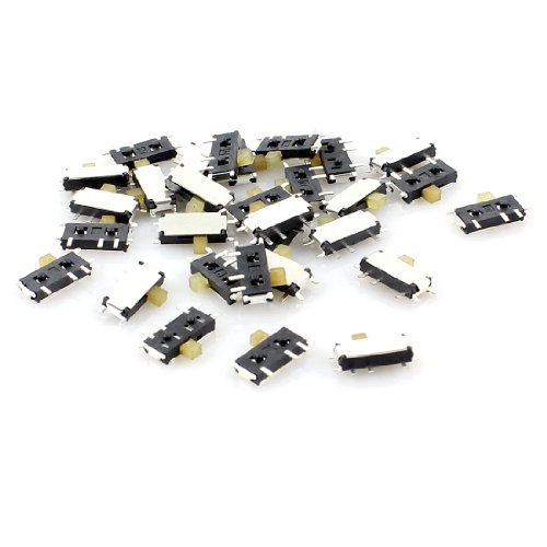 sourcing map 30 pcs 2 Position 7 Pin 1P2T SPDT Horizontal Mini Surface Mounted Devices SMT Schiebeschalter de von uxcell