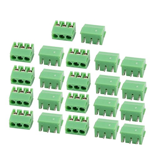 Sourcingmap® 22 PCS AC 300 V 10 A 3,5 mm Pitch 3P Terminal Block PCB Mount Wire Connection von uxcell