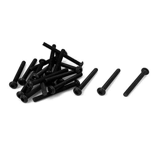 sourcing map M3 x 30 mm Legierung Stahl Innensechskant Knopfkopf Schrauben schwarz 20 Stk von uxcell