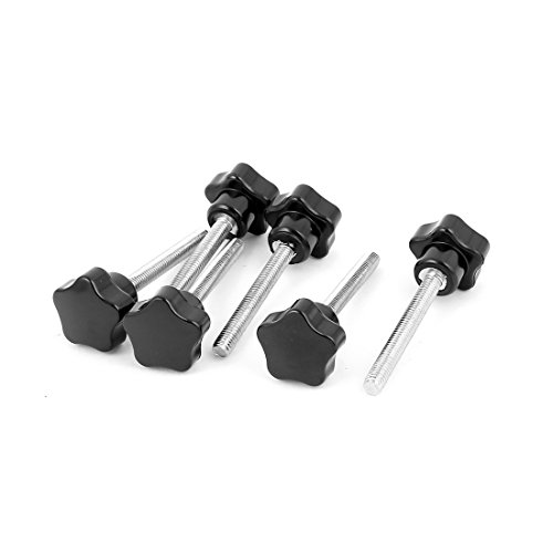 sourcing map M6 x 50 mm Außengewinde Kunststoff Sterngeformter Kopf aufspannung Knauf Grip 6 PCS von uxcell