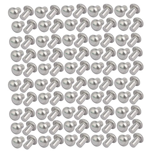 sourcing map 100stk. Aluminum Halbrund Massive Niet Niete Befestigung Silberton M4 x 6mm DE de von uxcell