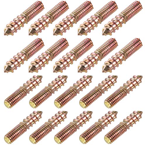 sourcing map 20 Stück M6x30mm Aufhängerschraube Doppelkopfschraube Selbstschneidende Schraube für Möbel von sourcing map