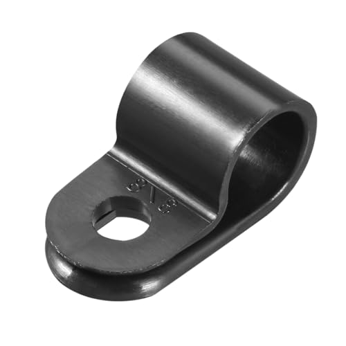 sourcing map 30 Stk R-Typ Kabelklammer Ordner Kabel Klemmen Drähte Halter Nylon 9,5mm Schwarz DE de von sourcing map