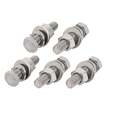 sourcing map 5Set 304 Edelstahl 5/16" 18 Gewinde 1 1/2" Hexagon Schraube Waschmaschine Niet DE de sourcing map 5Set 304 Edelstahl 5/16" 18 Gewinde 1 1/2" Hexagon Schraube Waschmaschine Niet DE de von sourcing map