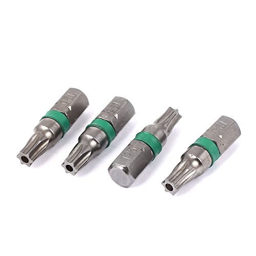 sourcingmap® 1/4" Sechskantschaft T25 Torx Sicherheit Schraubendreher Bit Grau 25mm Lang 4Stk de von uxcell