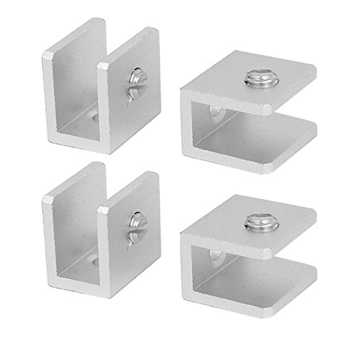 sourcingmap 4Stk. 8mm dicke für Glas Regal Rechteck Metall Klemme Halter Stütze Halterung von uxcell