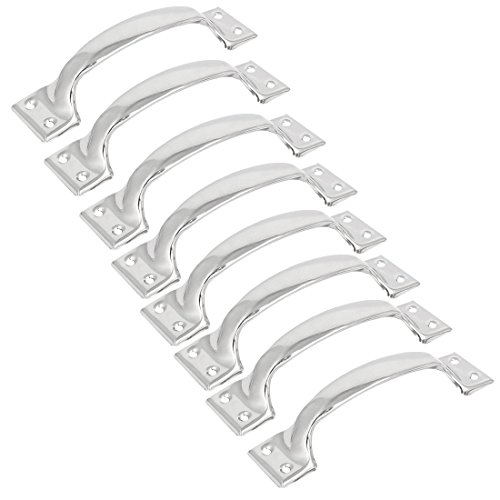 sourcingmap® 8Stk Hause Tor Tür Edelstahl 4 Löcher ziehen Griff Silber Ton 5" Länge DE de von uxcell