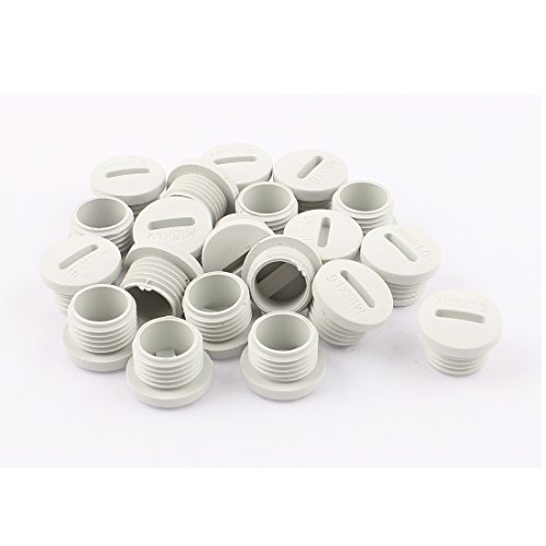 sourcing map 20 Pcs Grau Nylon Verteilerkasten - Blindkappe Ende Gewinde M16 x 8 mm de von uxcell