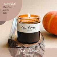 Handmade Autumn Scented Candles | Tea Time Gift Idea Box, Vegan 100% Soy Wax Candle in Amber Glass - Mate Tea, Vanilla Handmade Autumn Scented Candles | Tea Time Gift Idea Box, Vegan 100% Soy Wax Candle in Amber Glass - Mate Tea, Vanilla von soyoloCANDLE