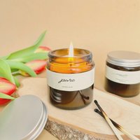 Parfümfrei Handgemachte Kerzen | Pure Geschenkeidee, Vegan 100% Sojawachskerze Im Braunglas - Unparfümierte Sojakerze Parfümfrei Handgemachte Kerzen | Pure Geschenkeidee, Vegan 100% Sojawachskerze Im Braunglas - Unparfümierte Sojakerze von soyoloCANDLE
