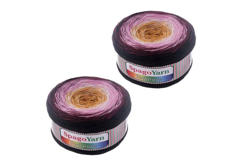spagoyarn 2 x 250g Farbverlaufsgarn Spago Rainbow Häkelwolle, 1000 m, 05 Feuerwerk von spagoyarn