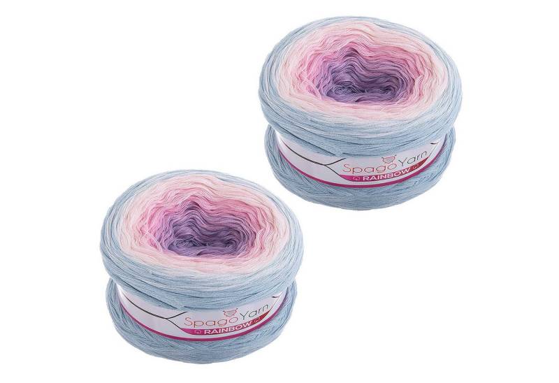 spagoyarn 2 x 250g Farbverlaufsgarn Spago Rainbow Häkelwolle, 1000 m, 13 Lavendelfeld von spagoyarn