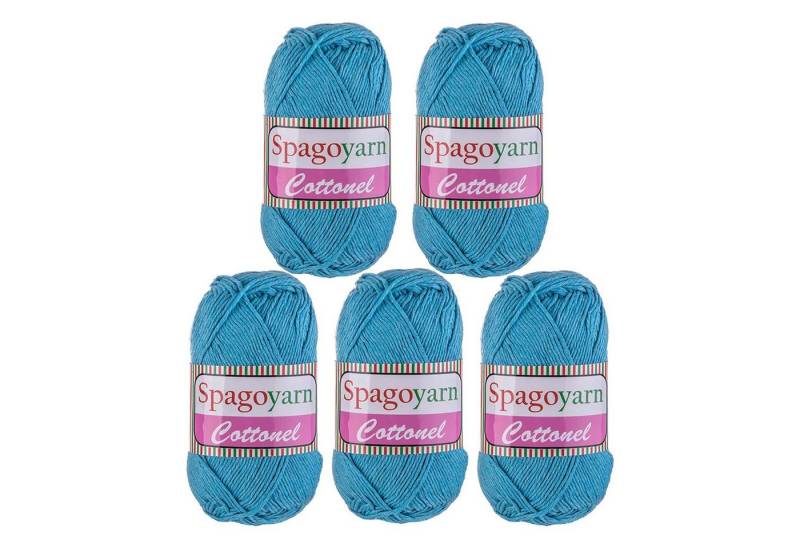 spagoyarn 500g Strickgarn Cottonel Uni Häkelwolle, 200 m, oldtimerblau von spagoyarn