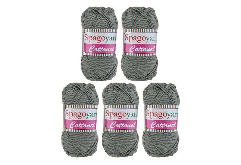 spagoyarn 500g Strickgarn Cottonel Uni Häkelwolle, 200 m, olivgrau von spagoyarn