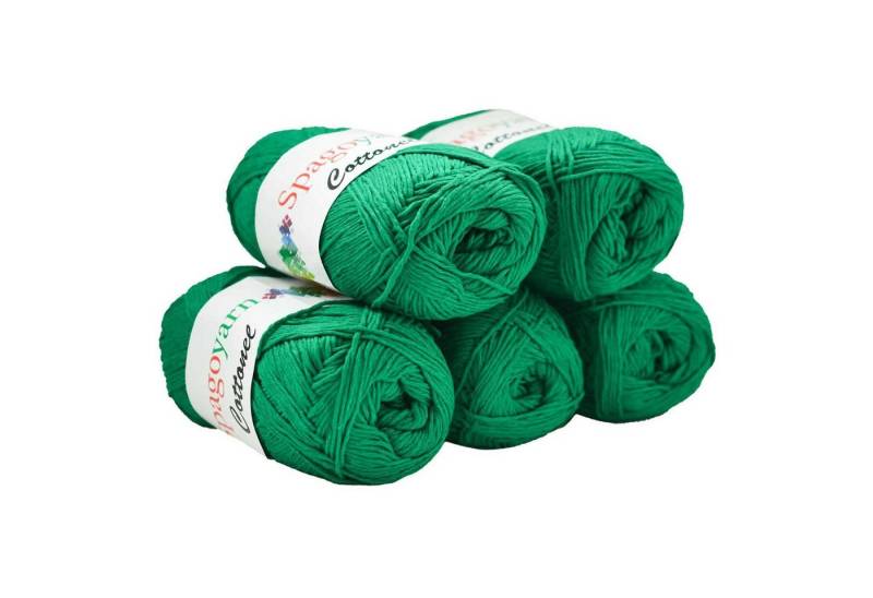 spagoyarn 500g Strickgarn Cottonel Uni Häkelwolle, 200 m, smaragdgrün von spagoyarn