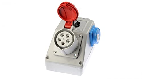 Installationssatz mit Sockel 16A 5P+2P+Z (0-1) rot ZI03R211 spamel 5907723000230 von spamel