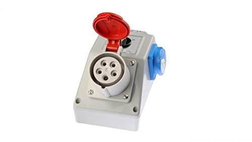 Installationssatz mit Sockel 16A 5P+2P+Z (L-0-P) rot ZI03R221 spamel 5907723000247 von spamel
