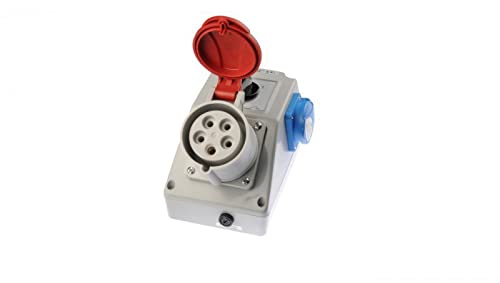 Installationssatz mit Sockel 32A 5P+2P+Z (0-1) rot ZI05R441 spamel 5907723002739 von spamel