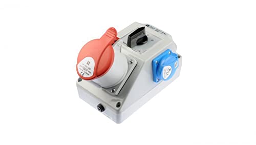 Installationssatz mit Sockel 32A 5P+2P+Z (L-0-P) rot ZI05R461 Spamel 5907723003620 von spamel
